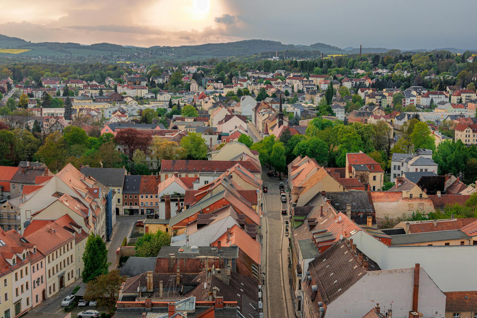 View of Town in a Mountain Valley