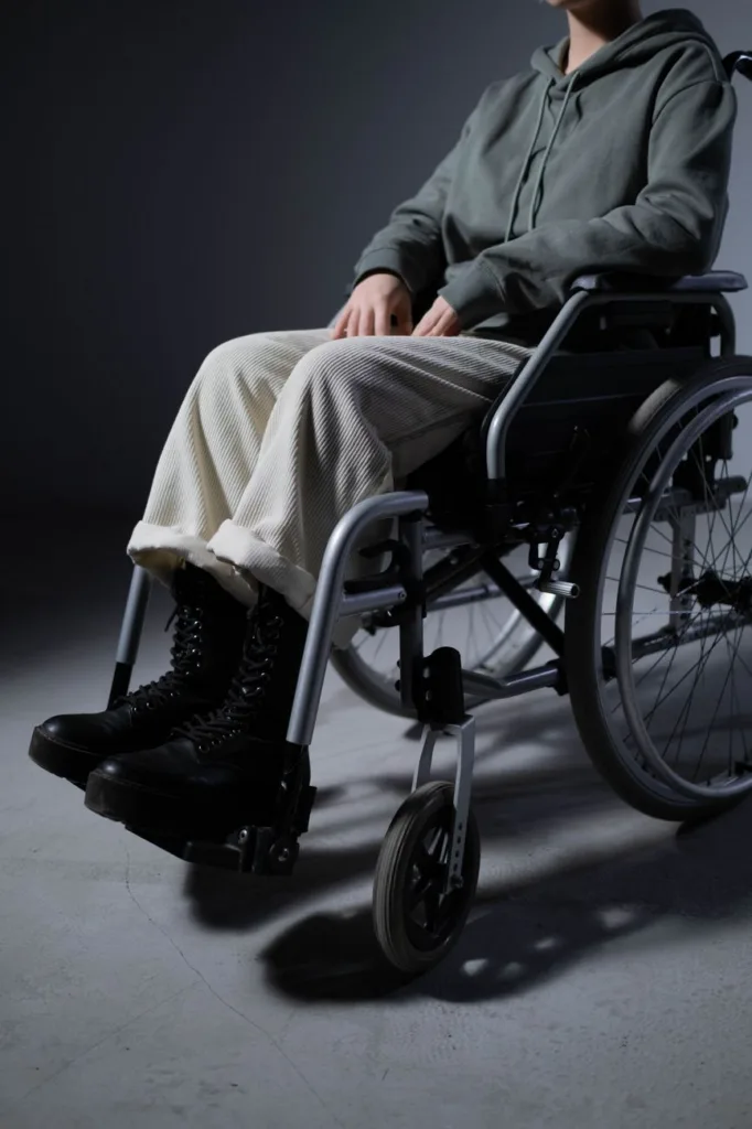 man on a wheelchair